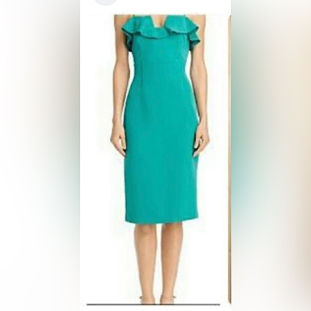 Bardot Ruffled Midi Dress Green Size 8